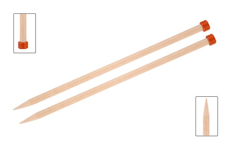 Спицы прямые "Basix Birch" 15мм/30см, KnitPro, 35253