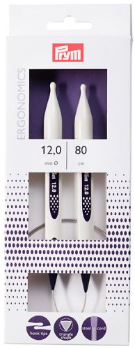 Спицы круговые "Ergonomics" 12мм/80см, Prym, 215814