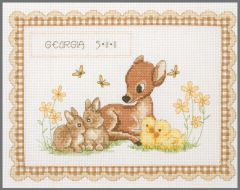 Набор для вышивания Anchor "Baby Animals Birth Record" 20*26,5см, MEZ Венгрия, ACS23