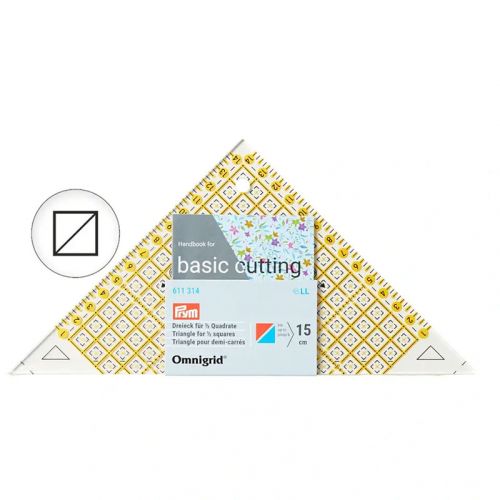 Серия "Omnigrid" - Проворный треугольник 45° для 1/2квадрата до 15см, размер 225*125мм, Prym, 611314