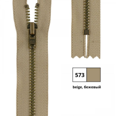 Застежка-молния тип 3 (4,5мм), неразъемная, длина 12см, YKK, 0643475/12 (573, beige, бежевый)