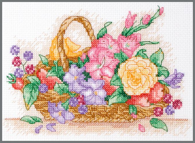 Набор для вышивания Anchor "Floral Basket" 23*16см, MEZ Венгрия, AK117