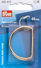 Полукольца 40мм, сплав цинка, светлого золота, 2шт в упаковке, Prym, 555416