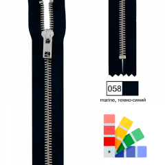 Застежка-молния YKK, неразмъемная, рейка 6мм (ширина ленты 3см), длина 18см, металл, Kleiber, 698-23