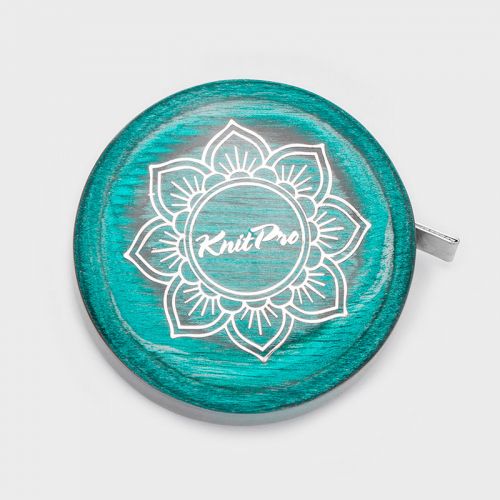 Рулетка "Mindful", длина 150см (лента пластик, корпус дерево), бирюзовый, KnitPro, 36634