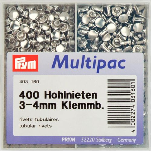 Клёпки с отверствием, для толщины материала 3-4мм, диаметр 7,5мм, латунь, серебристый, Prym, 403160