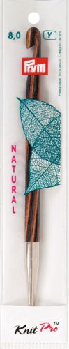Крючок для вязания тунисский, съемный "NATURAL" 8мм/15см, Prym, 223709