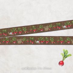 Тесьма декоративная, тканая "Редиски", ширина 16мм, 100% полиэстер, Acufactum,