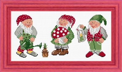 Набор для вышивания "Любимые гномики" 35*12см, Acufactum Ute Menze, 24097-01-3