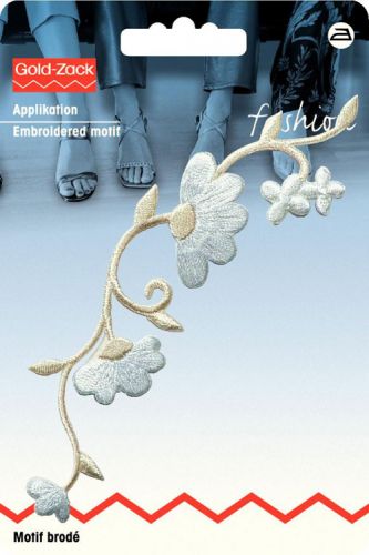 Термоаппликация "Гирлянда из цветов", белый/кремовый цв., 130*40мм, Prym, 926149