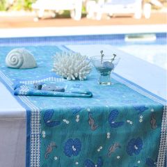 Дорожка "Hippocampe turquoise-blue" 45*180см, Mas d'Ousvan, 28.22.RUN