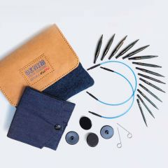 Набор съемных укороченных спиц "Denim Indigo Wood Mini", длина 6,7см, KnitPro, 20645