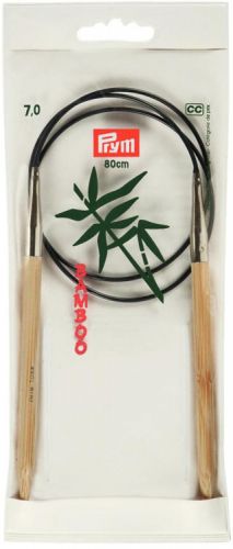 Спицы круговые "Bamboo" с гибкой фиолетовой леской 7мм/80см, Prym, 221511