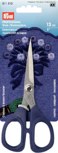 Ножницы д/вышивки и рукоделия, 13см, "Профессионал", высшее качество, мягкие ручки 611510