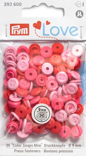 Серия "Prym Love" - Набор кнопок "Color Snaps Mini" с имитацией стежка, диаметр 9мм, Prym, 393600