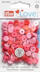 Серия "Prym Love" - Набор кнопок "Color Snaps Mini" с имитацией стежка, диаметр 9мм, Prym, 393600