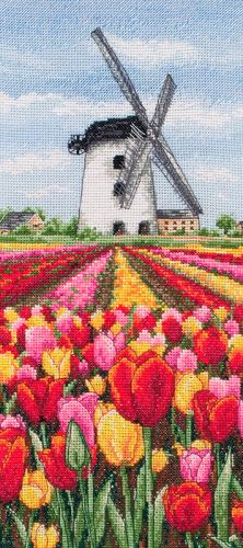 Набор для вышивания Anchor "Dutch Tulips Landscape" 32*14см, MEZ Венгрия, PCE0806