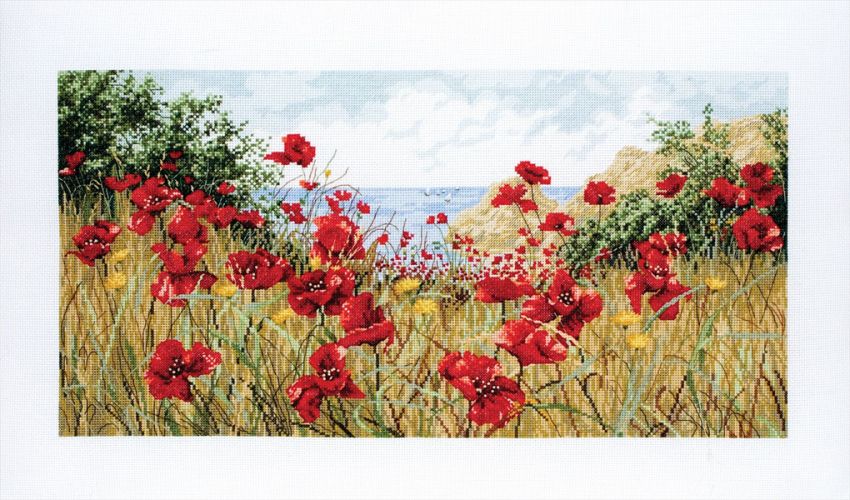 Набор для вышивания Maia "Clifftop Poppies" 23*45см, MEZ Венгрия, APC940