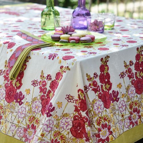 Скатерть "Flowery red-green" 150*150см, Mas d'Ousvan, 35.90.150