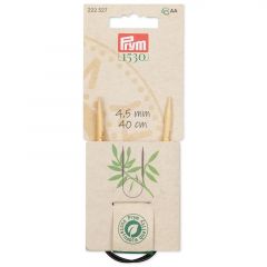 Серия "Prym 1530" - Спицы круговые 4,5мм/40см, бамбук, натуральный, Prym, 222527
