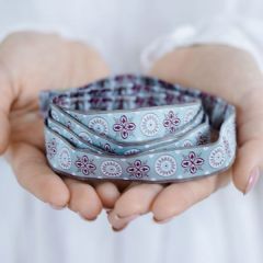 Тесьма декоративная "Орнамент бирюзовый", ширина 16мм, Acufactum Ute Menze,