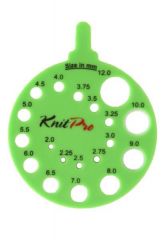 Линейка для определения размера спиц, круглая, пластик, зеленый, KnitPro, 10992