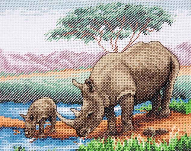 Набор для вышивания Anchor "Rhinos" 23*18см, MEZ Венгрия, PCE966