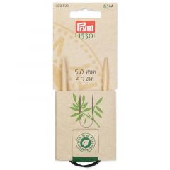 Серия "Prym 1530" - Спицы круговые 5мм/40см, бамбук, натуральный, Prym, 222528
