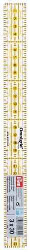 Серия "Omnigrid" - Универсальная линейка 3*30см, пластик, прозрачный/желтый, Prym, 611650