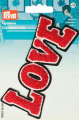 Термоаппликация "Love" 113*50мм, 100% полиэстер, белый/красный/черный, Prym, 926677