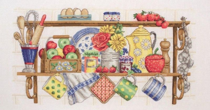 Набор для вышивания Anchor "The Kitchen Shelf" 20*38см, MEZ Венгрия, PCE757