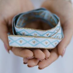Тесьма декоративная "Ромб и сердечко", ширина 16мм, Acufactum Ute Menze,