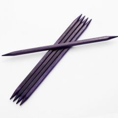 Спицы чулочные "Jadore Cubics" 5мм/20см, ламинированная береза, лавандовый, KnitPro, 19025