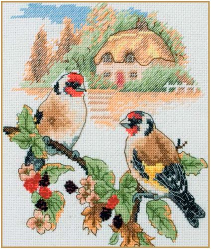 Набор для вышивания Anchor "Autumn Goldfinch" /Осенний щегл/ 19,5*16,5см, MEZ Венгрия, PCE0506