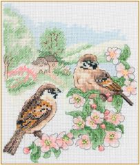 Набор для вышивания Anchor "Spring Sparrow" /Весенний воробей/ 19,5*16,5см, MEZ Венгрия, PCE0500