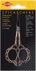 Ножницы для вышивания, длина 11,4см, закаленная сталь, состаренного серебра, Kleiber, 921-67