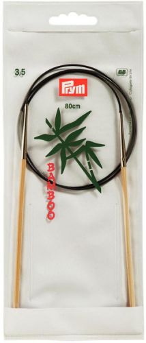 Спицы круговые "Bamboo" с гибкой фиолетовой леской 3,5мм/80см, Prym, 221505